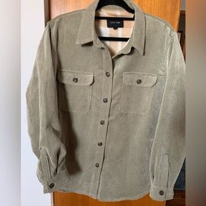 Love Tree sand Corduroy shacket with fleece Plaid Lining